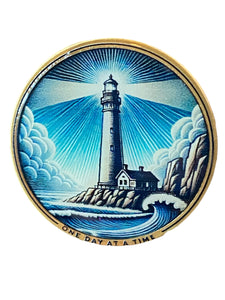 Lighthouse Foglight One Day At A Time Medallion Serenity Prayer Chip