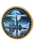 Lighthouse At Night Full Moon One Day At A Time Medallion Serenity Prayer Chip