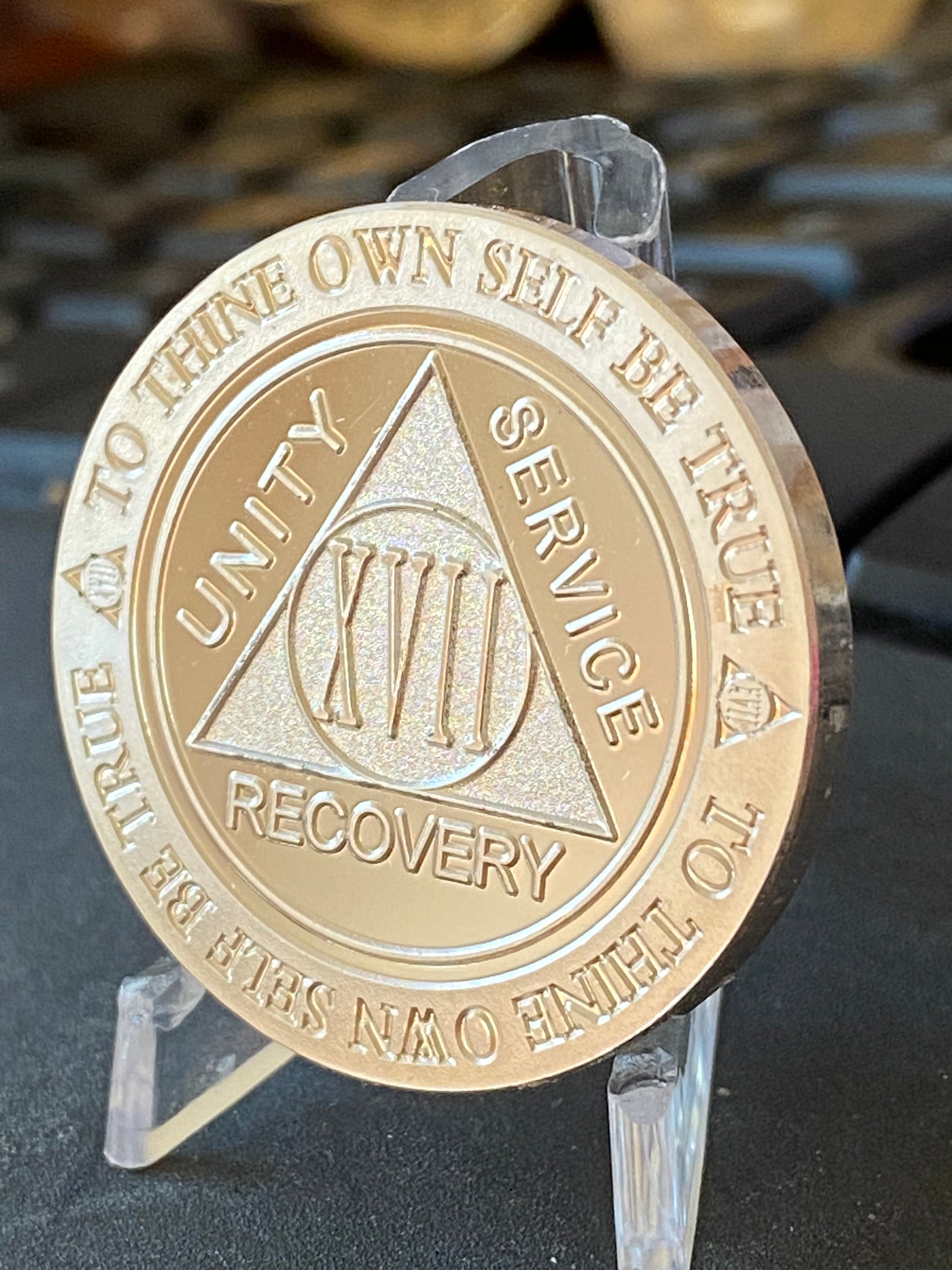 17 Year AA Medallion 1 oz Fine Silver Sobriety Chip Serenity