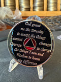 33 Year AA Medallion Metallic Red Tri-plate Sobriety Chip