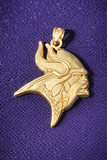 1993 Minnesota Vikings Viking Head Pendant – Solid 10K Gold – Vintage NFL Jewelry 2.48g