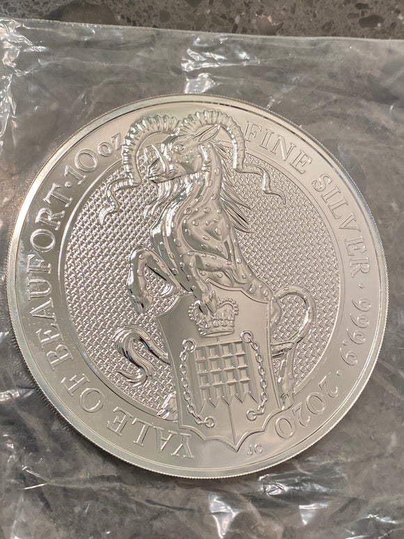 2020 Yale of Beaufort 10 oz Silver Coin UK Royal Mint Tudor Beast Series