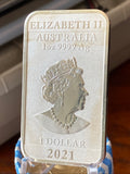 2021 Perth Mint 1 Oz .999 Silver Year of The Dragon Bar