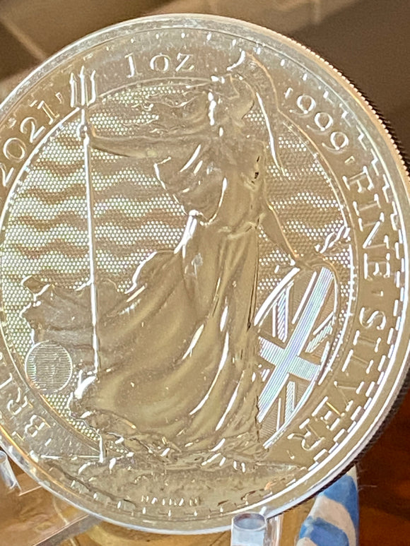 2021 Great Britain 1oz .999 Fine Silver 2 Pounds Britannia Coin