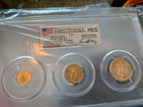 2017 GOLD US AMERICAN EAGLE $5, $10,$25 MOY SIGNED 3 COIN SET PCGS MINT STATE 70