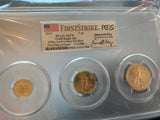 2017 GOLD US AMERICAN EAGLE $5, $10,$25 MOY SIGNED 3 COIN SET PCGS MINT STATE 70