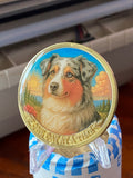 Australian Shepherd Gray Brown Color One Day At A Time Medallion Serenity Prayer Dog Chip