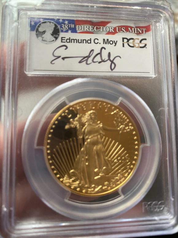 2015-W $50 American Gold Eagle – 1 oz Proof – PCGS PR70DCAM – First Day of Issue – Moy Signature