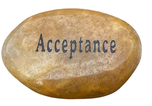 Acceptance Engraved Inspirational Pocket Stone Carmel Natural River Polished Rock