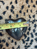 Pet Memorial Heart Cremation Urn – Black Aluminum with Silver Paw Prints – Keepsake Ashes Urn