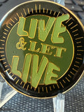 Live & Let Live Recovery Coin – Green & Gold AA Serenity Prayer Sobriety Medallion