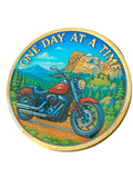 Cruiser Motorcycle Black Hills One Day AT A Time Serenity Prayer Medallion Coin