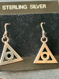 Sterling Silver AA Triangle Symbol Earrings | Alcoholics Anonymous Recovery Jewelry | Handmade Sobriety Earrings