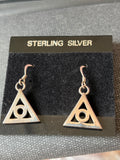 Sterling Silver AA Triangle Symbol Earrings | Alcoholics Anonymous Recovery Jewelry | Handmade Sobriety Earrings