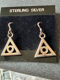 Sterling Silver AA Triangle Symbol Earrings | Alcoholics Anonymous Recovery Jewelry | Handmade Sobriety Earrings