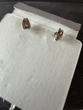 Vintage Black Cabochon Dangle Earrings | Silver Tone Filigree Leaf Design | Elegant Statement Jewelry