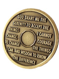 50 Year AA Medallion Premium Bronze Serenity Prayer Sobriety Chip