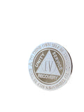 4 Year AA Medallion .999 Fine Silver .5 oz Sobriety Chip Serenity Prayer Back Elegant Design
