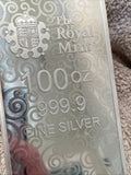 100 oz Great Britain The Great Engravers Collection Una and the Lion Silver Bar