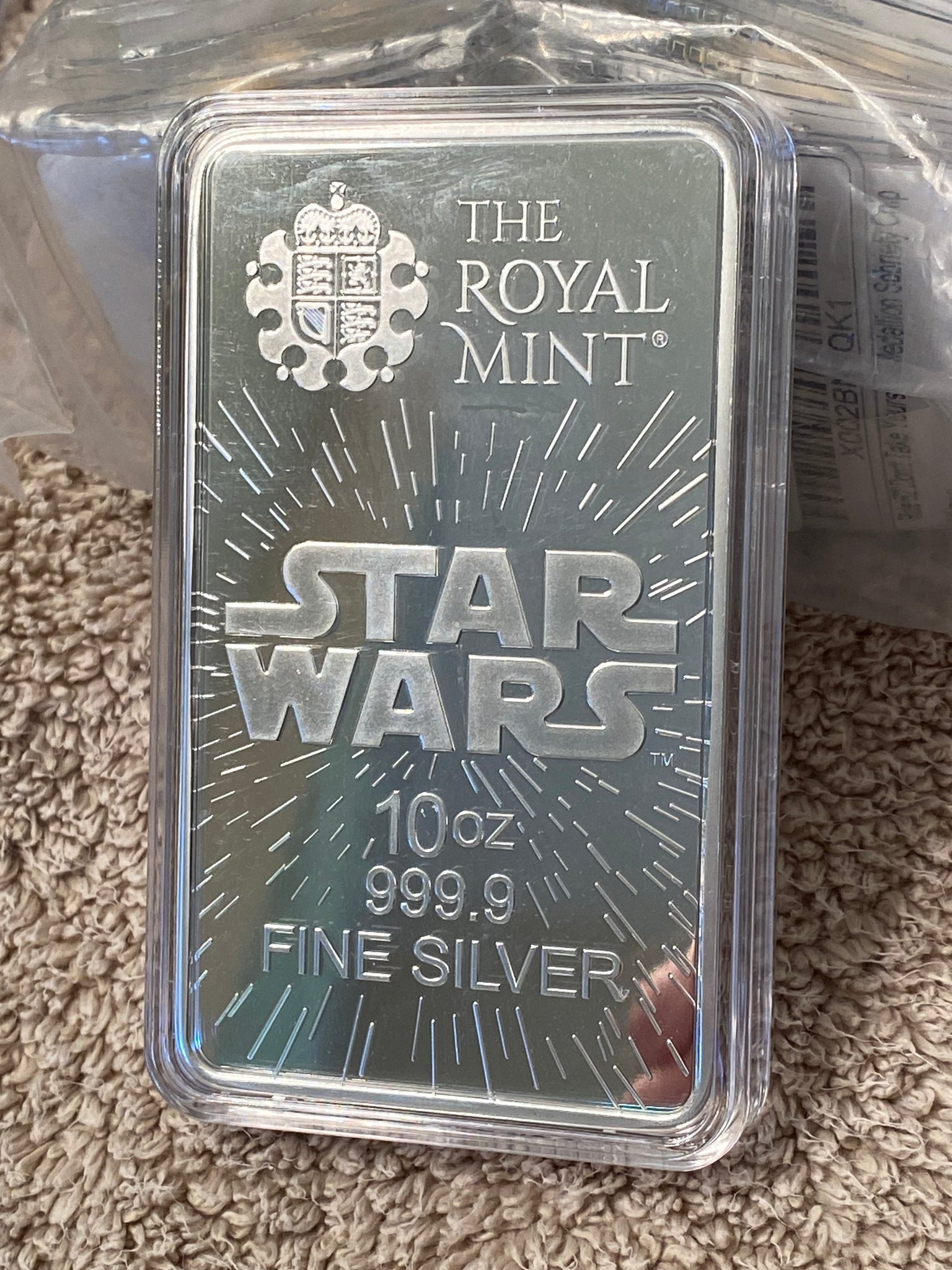 10 Oz Star Wars .999 Fine Silver Bar The Royal Mint Light Side Bar RecoveryChip