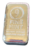 10 oz Silver Bar 9 Fine Mint APMEX .999 Fine Silver
