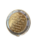 1 - 40 Year AA Founders Medallion Bi-Plate Gold Nickel Plated Bill & Bob Sobriety Chip