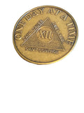 1 - 40 Year AA Medallion Antique Bronze One Day AT A Time Sobriety Chip