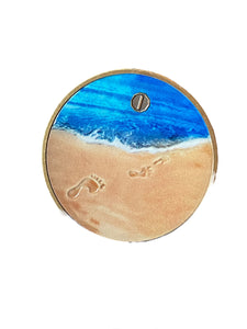 1 - 10 Year Color Footprints In The Sand It Was Then I Carried You Medallion Beach Theme