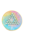 1 Year AA Medallion Psychic-Delic Rainbow Tie-Dye Robins Egg Light Blue Crystal Sobriety Chip