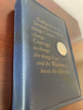 AA Big Book Cover Leather Feel Vinyl Medallion Holder Serenity Prayer Blue Color