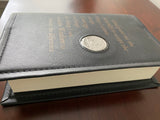 AA Big Book Cover Vinyl Leather Feel Medallion Holder Serenity Prayer Black Color