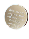 Footprints In The Sand 1oz Silver It Was Then That I Carried You .999 Fine Silver Medallion Chip Pocket Token