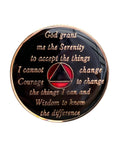 31 Year AA Medallion Red Tri-Plate Sobriety Chip Serenity Prayer Back