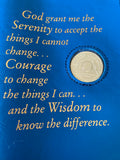 AA Big Book Cover Leather Feel Vinyl Medallion Holder Serenity Prayer Blue Color