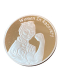 Women In Recovery Medallion .5 Oz Fine Silver Rosie Riveter Serenity Prayer Sobriety Chip