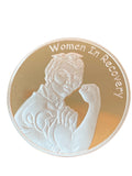 Women In Recovery Medallion .5 Oz Fine Silver Rosie Riveter Serenity Prayer Sobriety Chip