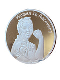 Women In Recovery Medallion .5 Oz Fine Silver Rosie Riveter Serenity Prayer Sobriety Chip