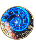 1 - 10 Year Time Spiral Universe One Day At A Time Serenity Prayer Medallion