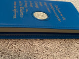 AA Twelve And Twelve Book Cover Vinyl Leather Feel Medallion Holder Serenity Prayer Blue Color