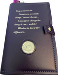 AA Big Book & 12 x 12 Double Cover Leather Feel Vinyl Medallion Holder Serenity Prayer Purple Color