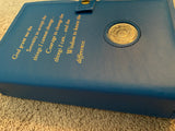 AA Big Book & 12 x 12 Double Cover Leather Feel Vinyl Medallion Holder Serenity Prayer Blue Color