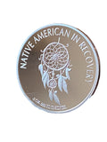 Native American in Recovery Fine Silver Dreamcatcher Medallion Blessing Prayer Sobriety Chip