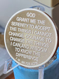 5 Year AA Medallion .999 Fine Silver 1 oz Sobriety Chip Serenity Prayer Back