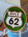 RULE 62 AA Medallion Metallic Green Don't Take Yourself Too Damn Serious Sobriety Chip