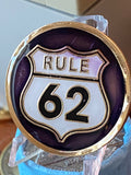 RULE 62 AA Medallion Distressed Purple Don't Take Yourself Too Damn Serious Sobriety Chip