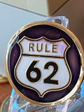 RULE 62 AA Medallion Distressed Purple Don't Take Yourself Too Damn Serious Sobriety Chip