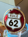 RULE 62 AA Medallion Metallic Red Don't Take Yourself Too Damn Serious Sobriety Chip