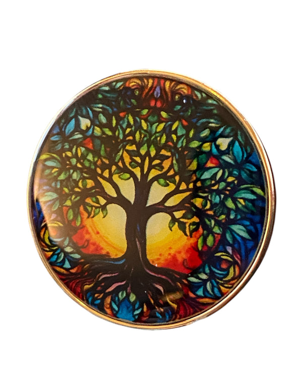 37 Year Multi-Color Tree Of Life Sobriety Medallion AA NA Chip Growing Along Spiritual Lines Back