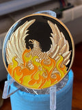 NA Style Clean Time Chip Black Phoenix Rising From Ashes Tri-Plate Sobriety Medallion