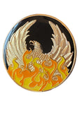 NA Style Clean Time Chip Black Phoenix Rising From Ashes Tri-Plate Sobriety Medallion